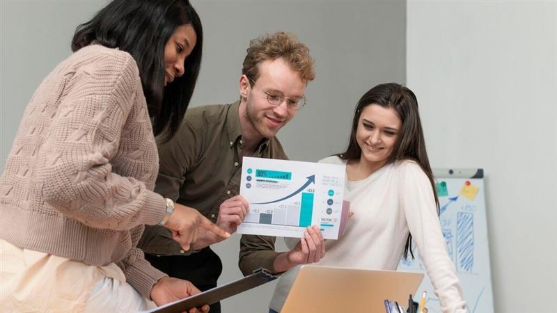 Business team collaborating on growth strategies